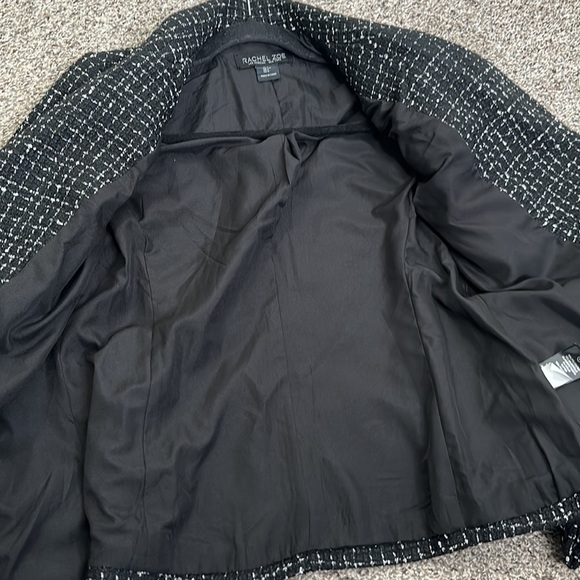 Rachel Zoe black and sliver tweed jacket size small - Picture 11 of 12